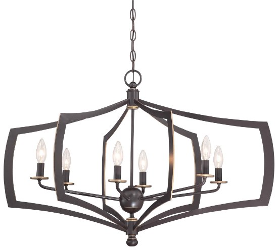 Picture of 60w SW 6 Light Chandelier Downton Bronze With Gold Highlights