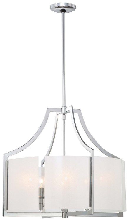 Picture of 60w SW 6 Light Pendant Chrome White Iris