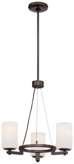 Foto para 100w SW 3 Light Mini Chandelier Harvard Court Bronze (Plated) Etched White