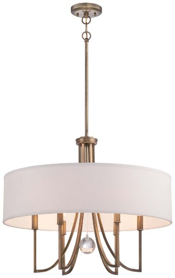 Picture of 60w SW 6 Light Pendant Malibu Gold White Linen