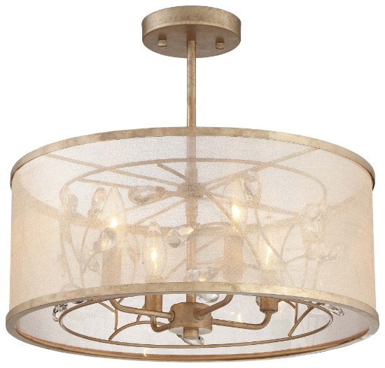 Picture of 60w SW Semi Flush Nanti Champaign Silver Gossamer Gold