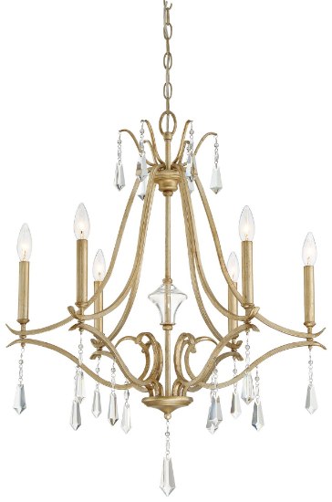 Picture of 60w SW 6 Light Chandelier Brio Gold