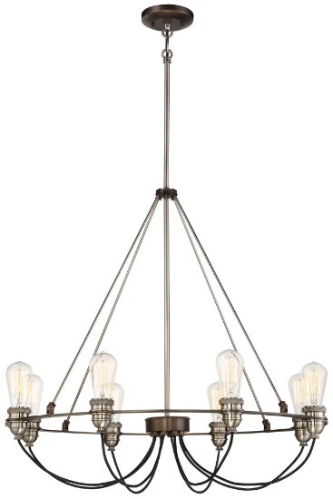 Picture of 40w SW 8 Light Chandelier Harvard Court Bronze W/Pewter