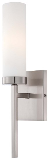 Picture of 60w SW 1 Light Wall Sconce Brushed Nickel Etched Opal