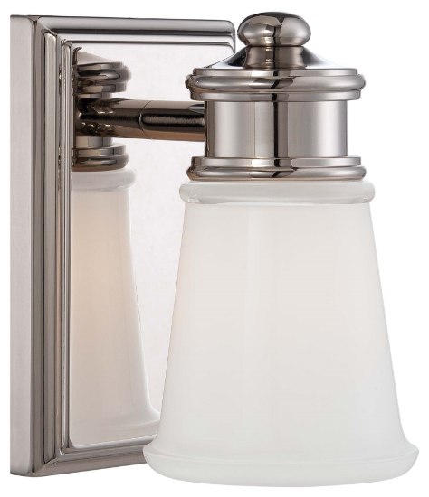 Picture of 100w SW 1 Light Bath Polished Nickel Clear W/Etched White