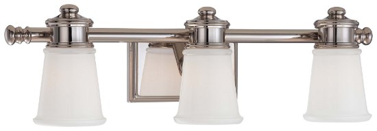 Picture of 100w SW 3 Light Bath Polished Nickel Clear/Etched White Inside