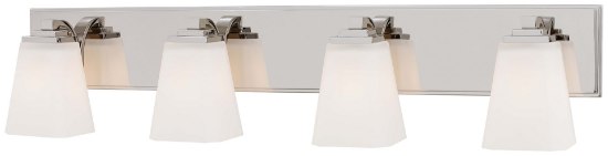 Picture of 100w SW 4 Light Bath Polished Nickel Etched White Glass