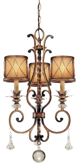 Picture of 60w SW 3 Light Mini Chandelier Aston Court Bronze Avorio Mezzo