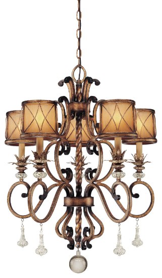 Picture of 60w SW 5 Light Chandelier Aston Court Bronze Avorio Mezzo