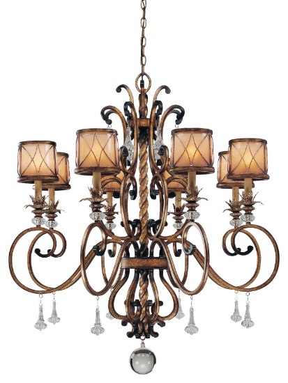 Picture of 60w SW 8 Light Chandelier Aston Court Bronze Avorio Mezzo