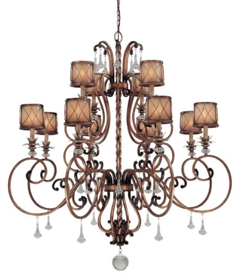 Picture of 60w SW 12 Light Chandelier Aston Court Bronze Avorio Mezzo