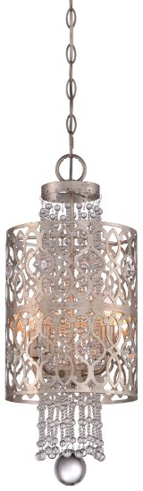 Picture of 60w SW Mini Foyer Pendant- Jessica Mcclintock Home- The Romance Collection™ Florentine Silver