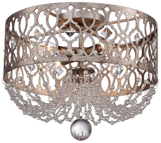 Foto para 60w SW 4 Light Semi Flush Mount Florentine Silver