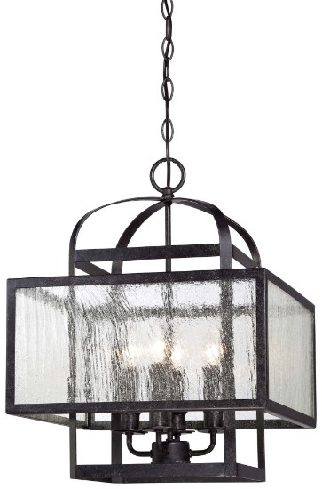 Picture of 60w SW 4 Light Mini Chandelier Aged Charcoal Clear Seeded