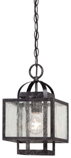 Picture of 100w SW 1 Light Mini Pendant Aged Charcoal Clear Seeded