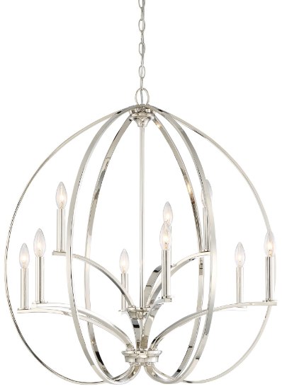 Picture of 60w SW 9 Light Chandelier Polished Nickel