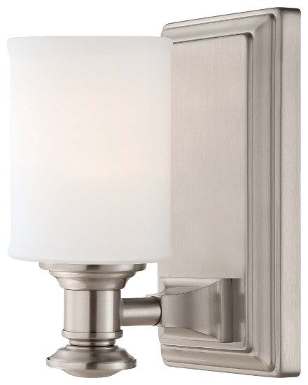 Picture of 100w SW 1 Light Bath Brushed Nickel Etched Opal