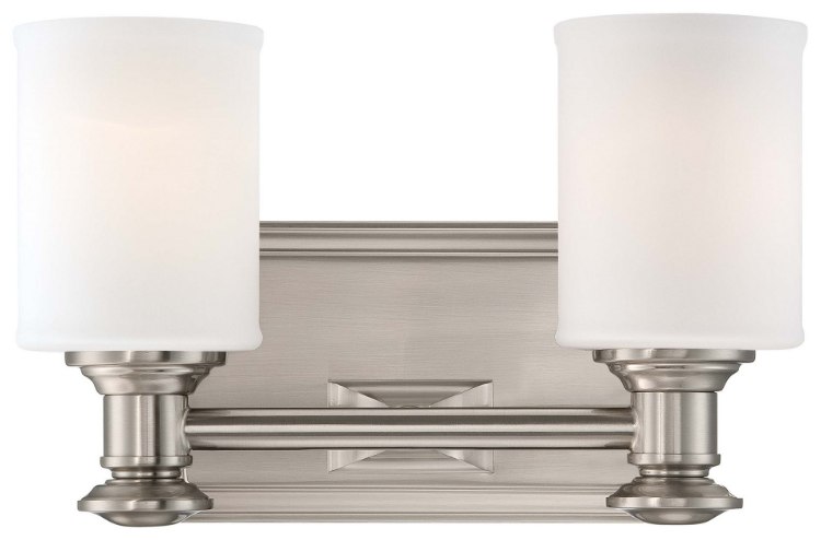Foto para 100w SW 2 Light Bath Brushed Nickel Etched Opal