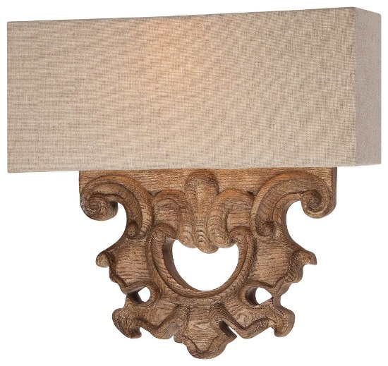 Picture of 60w SW 2 Light Wall Sconce Classic Oak Patina Beige