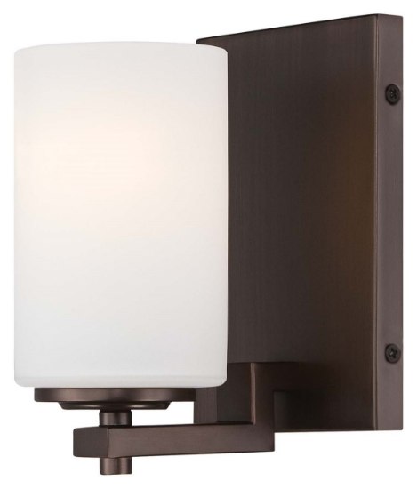 Picture of 100w SW 1 Light Bath Harvard Court Bronze (Plated) Etched White