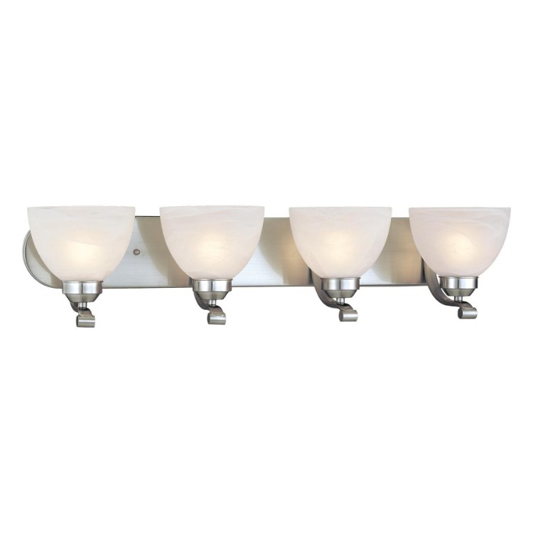 Foto para 13w SW 4 Light Bath Brushed Nickel Etched Marble Glass