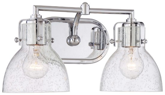 Picture of 100w SW 2 Light Bath Chrome Clear Seedy Glass