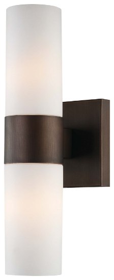 Foto para 60w SW 2 Light Wall Sconce Copper Bronze Patina Etched Opal Glass