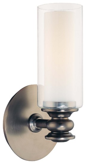 Foto para 60w SW 1 Light Wall Sconce Harvard Court Bronze (Plated) Clear & Etched Opal Glass