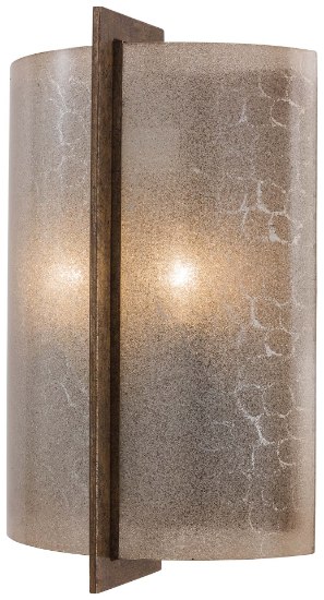 Picture of 60w SW 2 Light Wall Sconce Patina Iron Deep Spumante Lace Glass