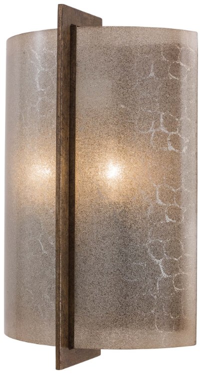 Foto para 60w SW 2 Light Wall Sconce Patina Iron Deep Spumante Lace Glass