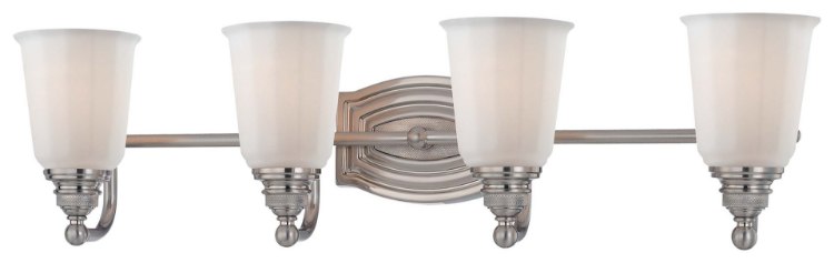 Picture of 100w SW 4 Light Bath Brushed Nickel Etched Opal Glass