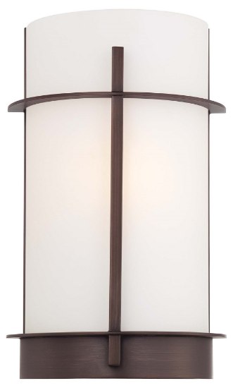 Foto para 100w SW 1 Light Wall Sconce Copper Bronze Patina Etched Opal