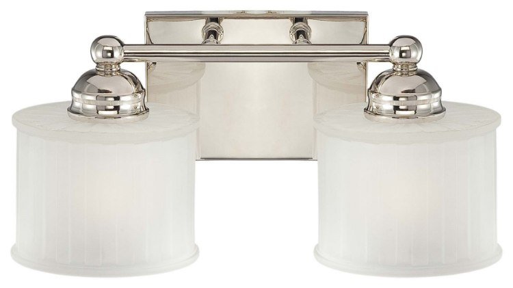Picture of 100w SW 2 Light Bath Polished Nickel Etched Glass