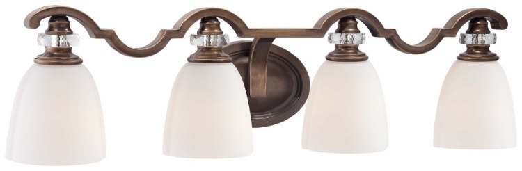Picture of 100w SW 4 Light Bath Dark Noble Bronze Etched Opal