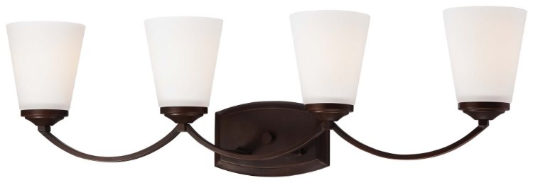 Foto para 100w SW 4 Light Bath Vintage Bronze Etched White