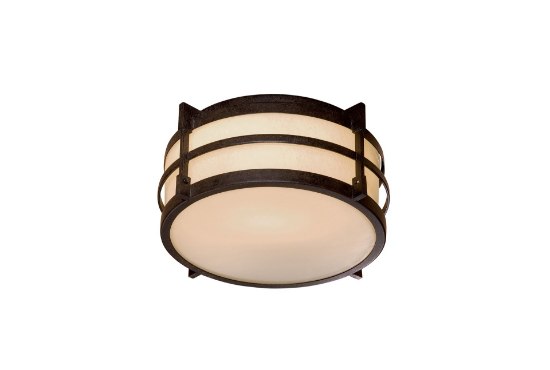 Foto para 26w SW 1 Light Outdoor Flush Mount Textured French Bronze Pearl Mist