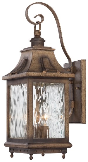 Picture of 60w SW 3 Light Wall Mount Portsmouth Bronze Clear Water Glass