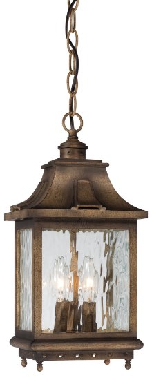 Picture of 60w SW 3 Light Chain Hung Portsmouth Bronze Clear Water Glass