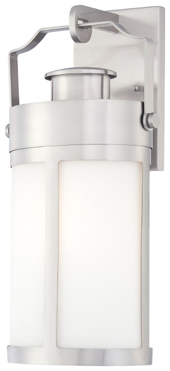 Picture of 100w SW 1 Lt Outdoor Wall Mount Brushed Stainless Steel Etched Opal