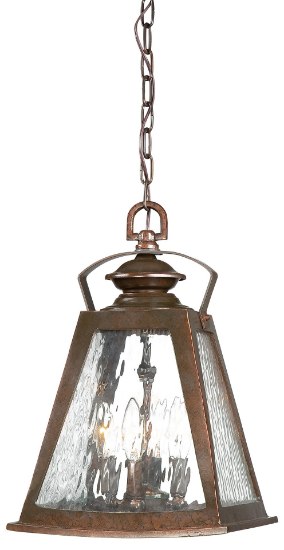 Picture of 60w SW 4 Lt Outdoor Chain Hung Architectual Bronze W/ Copper Highlights Clear