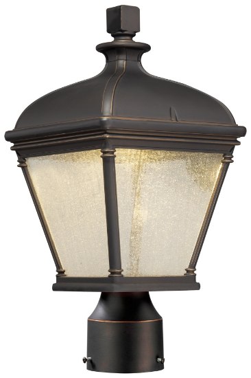 Picture of 10w SW 1 Light Led Post Mount Oil Rubbed Bronze W/ Gold Highlights Clear Seedy