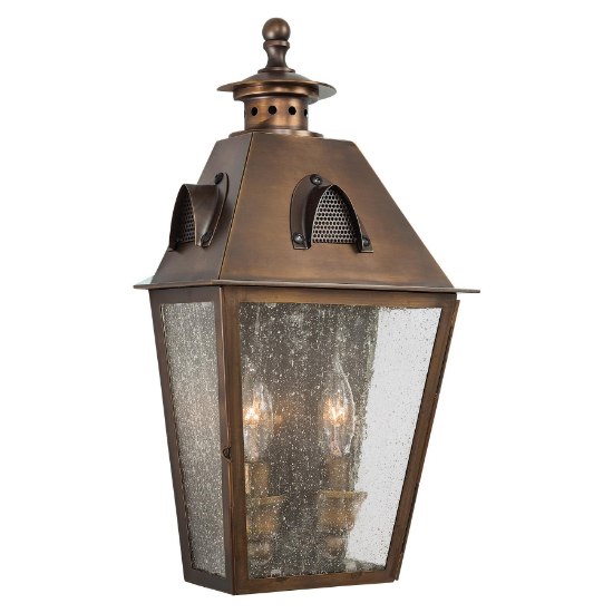 Picture of 60w SW 2 Light Pocket Lantern English Brass Clear Seedy