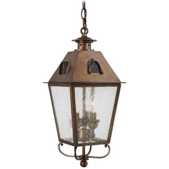 Picture of 60w SW 3 Light Chain Hung English Brass Clear Seedy