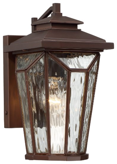 Picture of 60w SW 1 Light Outdoor Wall Light Alder Bronze Water Glass