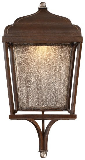 Foto para 16w SW 1 Light Led Wall Mount Dark Rubbed Sienna With Aged S Clear Seedy Glass