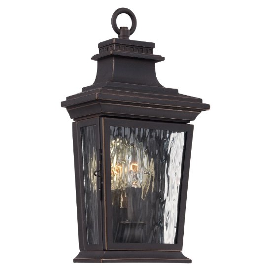 Picture of 60w SW 1 Light Pocket Lantern Oil Rubbed Bronze W/ Gold Highlights Clear Water Glass