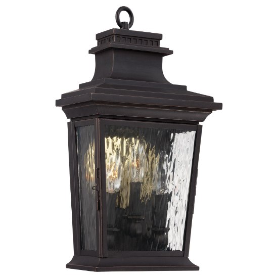 Picture of 60w SW 3 Light Pocket Lantern Oil Rubbed Bronze Clear Water Glass