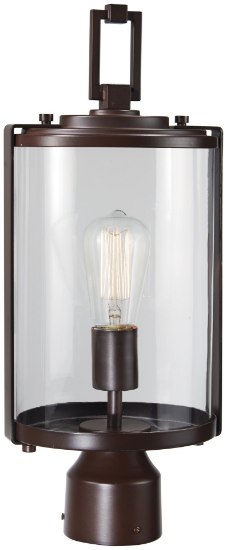 Foto para 40w SW 1 Light Post Mount Alder Bronze Clear Glass