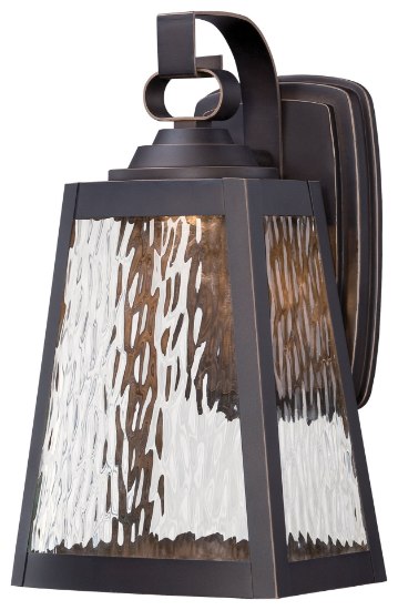 Picture of 11w SW 1 Light Led Wall Mount Oil Rubbed Bronze W/ Gold Highlights Clear Water Glass