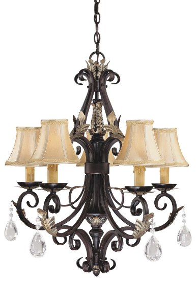 Picture of 40w SW 5 Light Chandelier Castlewood Walnut W/Silver Hl